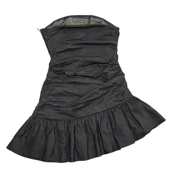 LOVESHACKFANCY NOBLE SILK MINI DRESS BLACK 0 - Picture 3 of 13